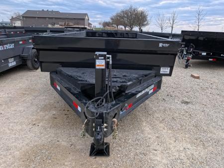New 2026 Iron Bull 83 x 14 DWB Legendary Reserve Model 14K GVWR, 14 ply Tires, Hydraulic Jack, Scissor Hoist, Aluminum Ramp, Matching Spare, Rear Supports and Solar Charger, Black Dump Trailer