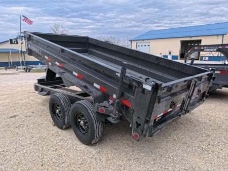 New 2026 Iron Bull 83 x 14 DWB Legendary Reserve Model 14K GVWR, 14 ply Tires, Hydraulic Jack, Scissor Hoist, Aluminum Ramp, Matching Spare, Rear Supports and Solar Charger, Black Dump Trailer