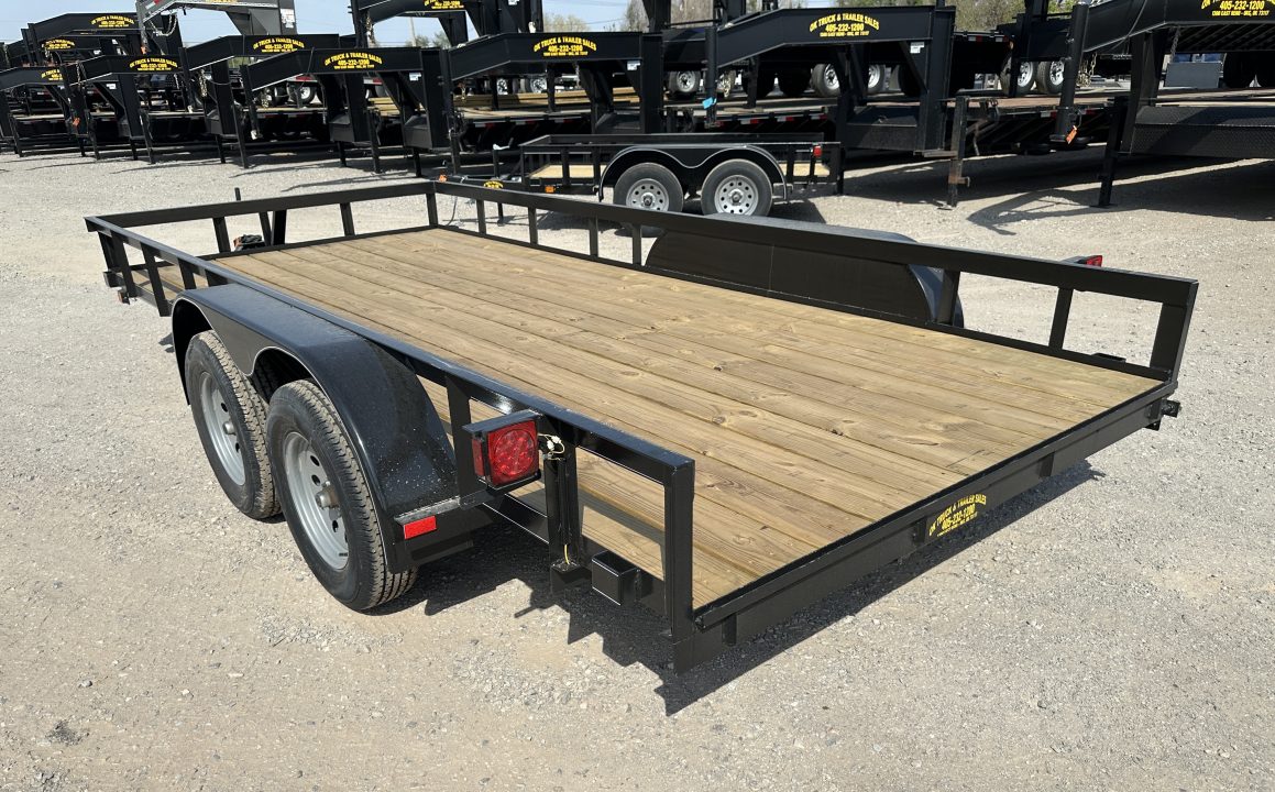 New 2026 Road Boss 83"x16' Tandem Axle Bumper Pull with Slide in Ramps Utility Trailer