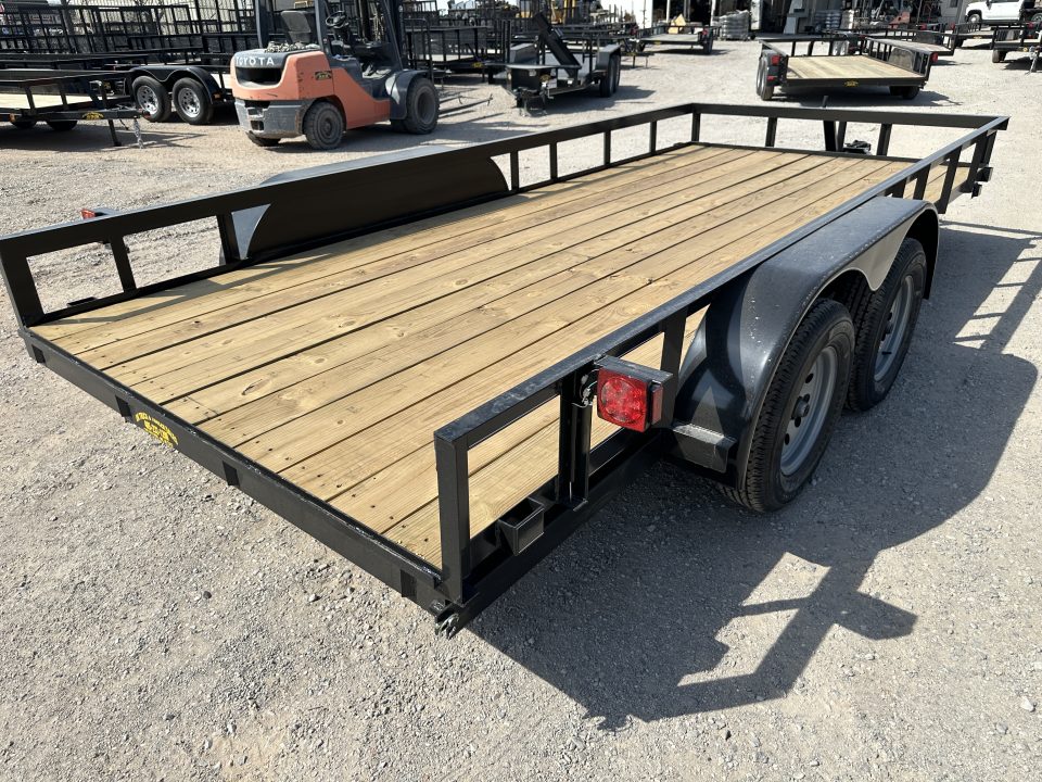New 2026 Road Boss 83"x16' Tandem Axle Bumper Pull with Slide in Ramps Utility Trailer