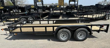 New 2026 Road Boss 83"x16' Tandem Axle Bumper Pull with Slide in Ramps Utility Trailer