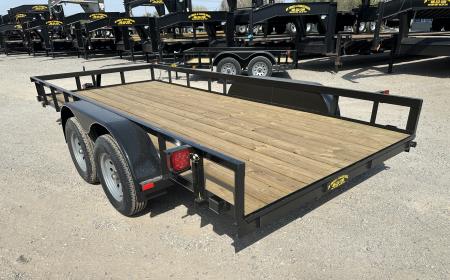 New 2026 Road Boss 83"x16' Tandem Axle Bumper Pull with Slide in Ramps Utility Trailer
