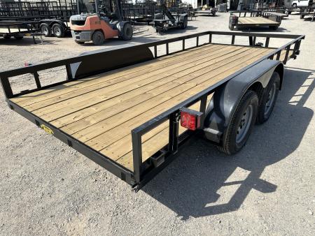 New 2026 Road Boss 83"x16' Tandem Axle Bumper Pull with Slide in Ramps Utility Trailer