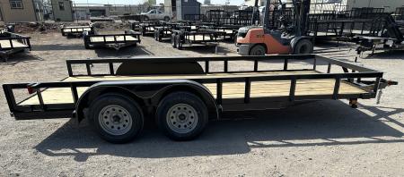 New 2026 Road Boss 83"x16' Tandem Axle Bumper Pull with Slide in Ramps Utility Trailer