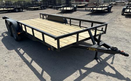 New 2026 Road Boss 83"x16' Tandem Axle Bumper Pull with Slide in Ramps Utility Trailer