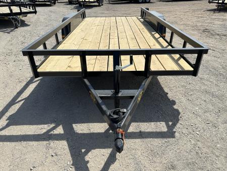New 2026 Road Boss 83"x16' Tandem Axle Bumper Pull with Slide in Ramps Utility Trailer