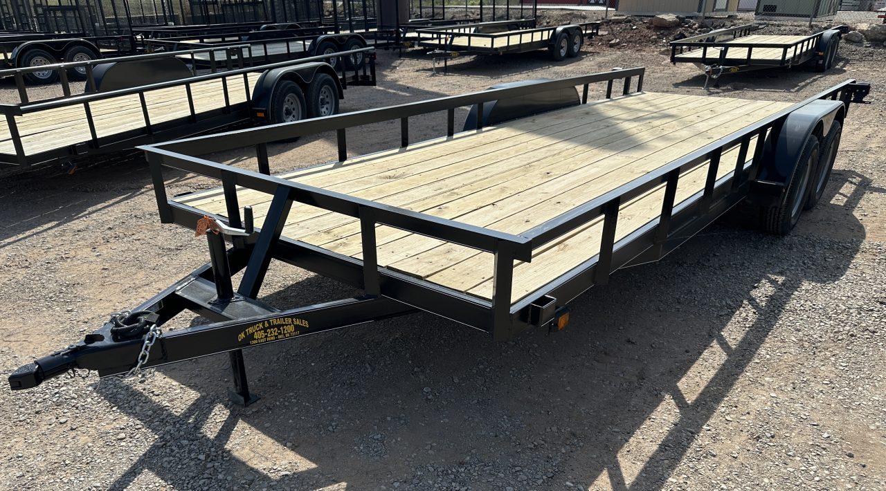 New 2026 Road Boss 83"x20' Tandem Axle Bumper Pull with Slide in Ramps & 4" Channel Frames Utility Trailer