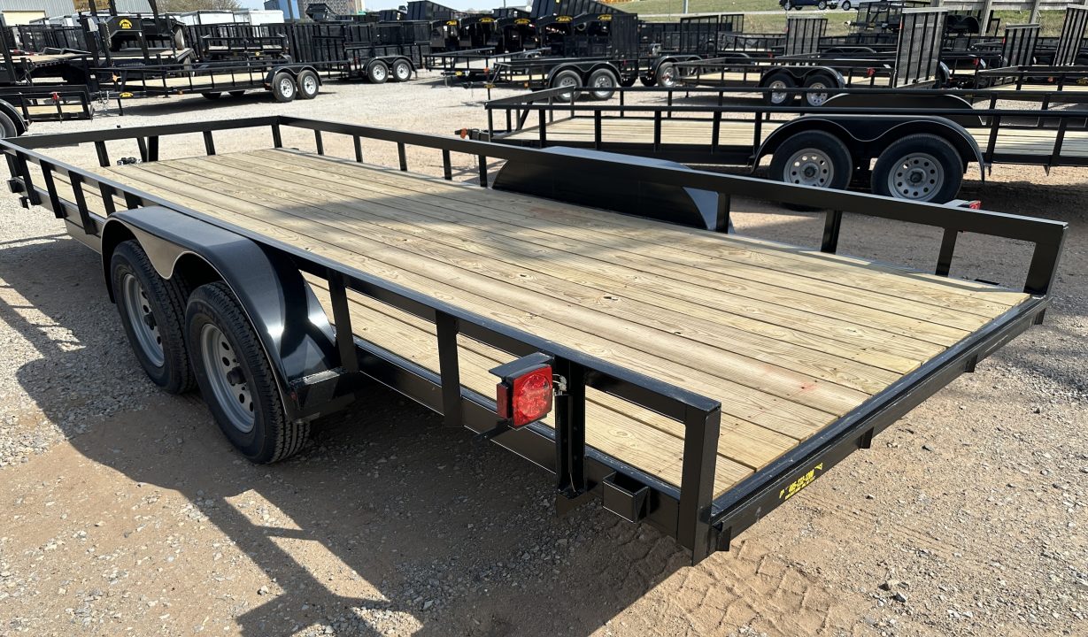 New 2026 Road Boss 83"x20' Tandem Axle Bumper Pull with Slide in Ramps & 4" Channel Frames Utility Trailer