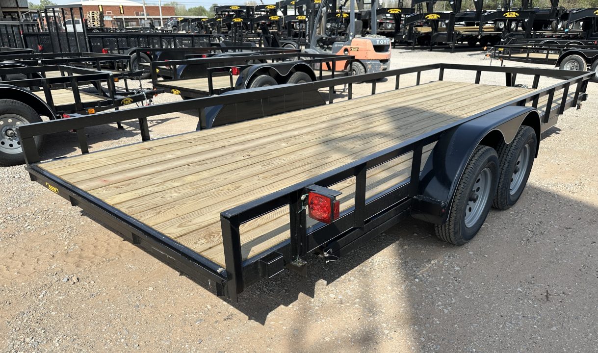 New 2026 Road Boss 83"x20' Tandem Axle Bumper Pull with Slide in Ramps & 4" Channel Frames Utility Trailer