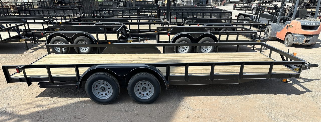 New 2026 Road Boss 83"x20' Tandem Axle Bumper Pull with Slide in Ramps & 4" Channel Frames Utility Trailer