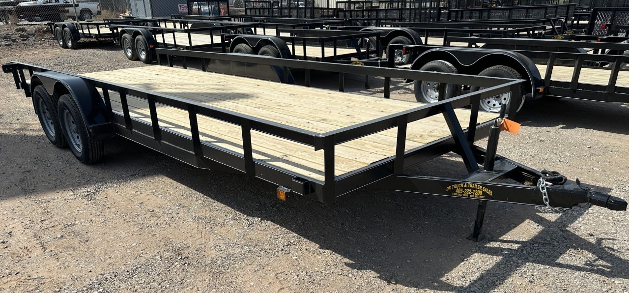 New 2026 Road Boss 83"x20' Tandem Axle Bumper Pull with Slide in Ramps & 4" Channel Frames Utility Trailer