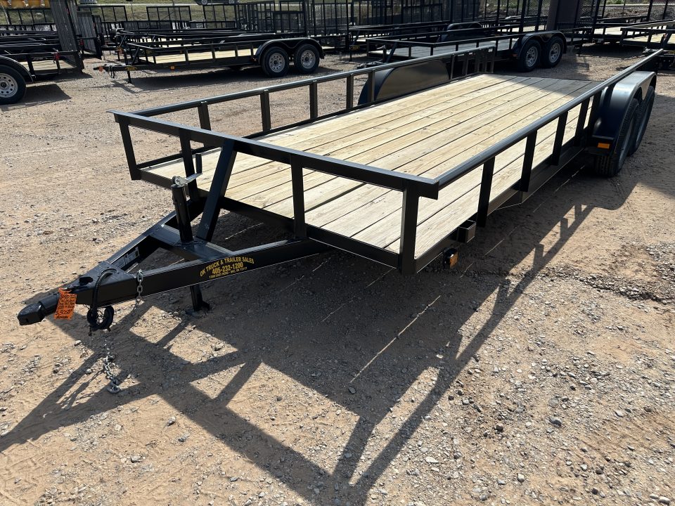 New 2026 Road Boss 83"x20' Tandem Axle Bumper Pull with Slide in Ramps, Pipe Rail & Dove Utility Trailer