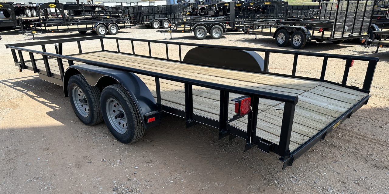 New 2026 Road Boss 83"x20' Tandem Axle Bumper Pull with Slide in Ramps, Pipe Rail & Dove Utility Trailer