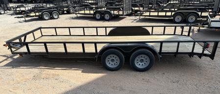 New 2026 Road Boss 83"x20' Tandem Axle Bumper Pull with Slide in Ramps, Pipe Rail & Dove Utility Trailer