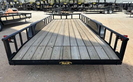 New 2026 Road Boss 83"x20' Tandem Axle Bumper Pull with Slide in Ramps, Pipe Rail & Dove Utility Trailer