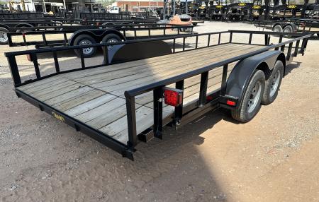 New 2026 Road Boss 83"x20' Tandem Axle Bumper Pull with Slide in Ramps, Pipe Rail & Dove Utility Trailer