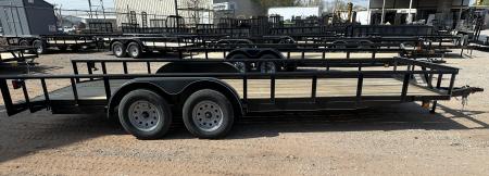 New 2026 Road Boss 83"x20' Tandem Axle Bumper Pull with Slide in Ramps, Pipe Rail & Dove Utility Trailer