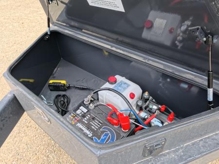 New 2026 Norstar 72x12 DCB Dump Trailer, 2)5200 lb. Axles, 2) Elec. Brakes, TH-516 Scissor Hoist, Slide-In Ramps