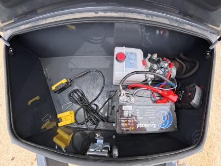 New 2026 Norstar 72x12 DCB Dump Trailer, 2)5200 lb. Axles, 2) Elec. Brakes, TH-516 Scissor Hoist, Slide-In Ramps