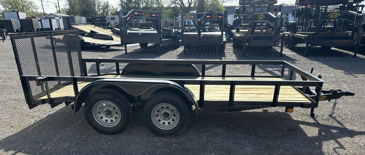 New 2026 Road Boss 77"x14' Tandem Axle Bumper Pull w/ Dove tail & 3' Gate Utility Trailer