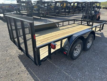 New 2026 Road Boss 77"x14' Tandem Axle Bumper Pull w/ Dove tail & 3' Gate Utility Trailer