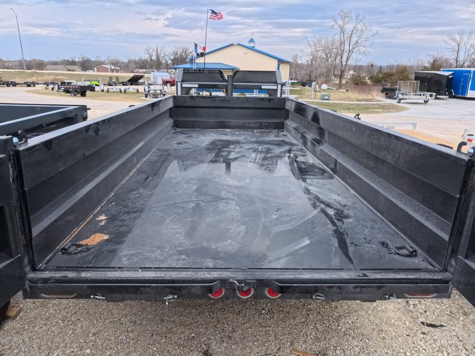 New 2026 Iron Bull 83 x 16 DTG Dump Trailer - Black with 2)7K Straight Axles, 2) Electric Brakes, Aluminum Slide-In Ramps, 24" 10 Gauge Dump Sides, 10 Ply Tires