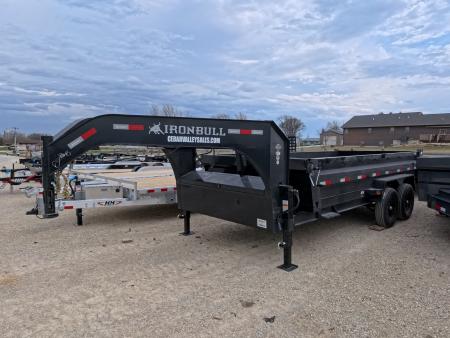 New 2026 Iron Bull 83 x 16 DTG Dump Trailer - Black with 2)7K Straight Axles, 2) Electric Brakes, Aluminum Slide-In Ramps, 24  10 Gauge Dump Sides, 10 Ply Tires