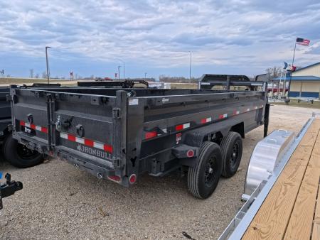 New 2026 Iron Bull 83 x 16 DTG Dump Trailer - Black with 2)7K Straight Axles, 2) Electric Brakes, Aluminum Slide-In Ramps, 24" 10 Gauge Dump Sides, 10 Ply Tires