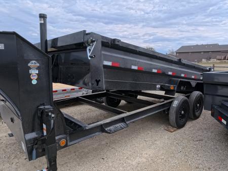 New 2026 Iron Bull 83 x 16 DTG Dump Trailer - Black with 2)7K Straight Axles, 2) Electric Brakes, Aluminum Slide-In Ramps, 24" 10 Gauge Dump Sides, 10 Ply Tires