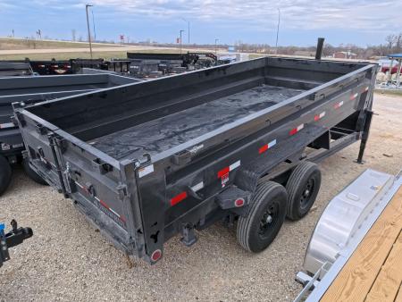 New 2026 Iron Bull 83 x 16 DTG Dump Trailer - Black with 2)7K Straight Axles, 2) Electric Brakes, Aluminum Slide-In Ramps, 24" 10 Gauge Dump Sides, 10 Ply Tires