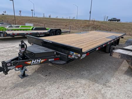 New 2026 H&H Trailers 102 x 24 Power Tilt Bumper Pull Deckover with 15K GVWR - Black