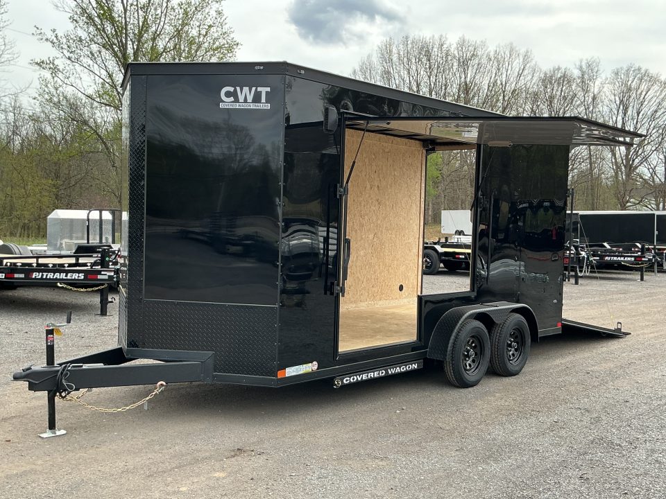 New 2026 Covered Wagon Trailers 7' X 16' X 7'6" w. UTV Escape Door Cargo / Enclosed Trailer