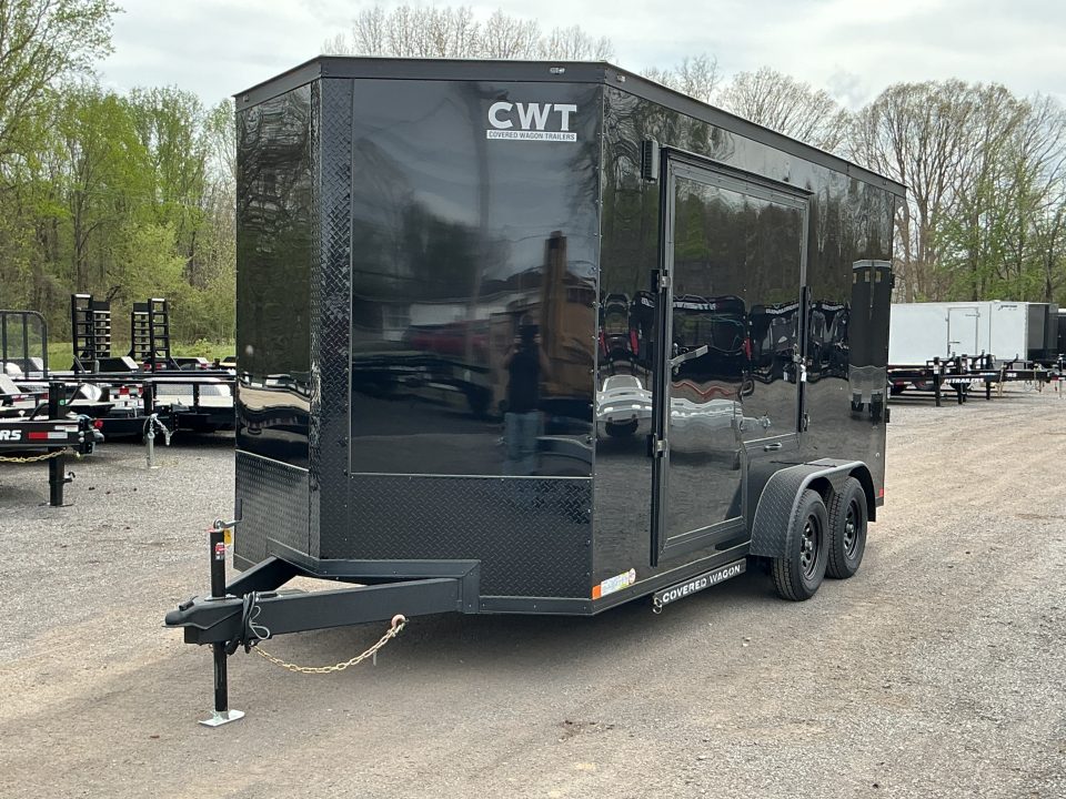 New 2026 Covered Wagon Trailers 7' X 16' X 7'6" w. UTV Escape Door Cargo / Enclosed Trailer