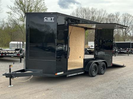 New 2026 Covered Wagon Trailers 7' X 16' X 7'6" w. UTV Escape Door Cargo / Enclosed Trailer