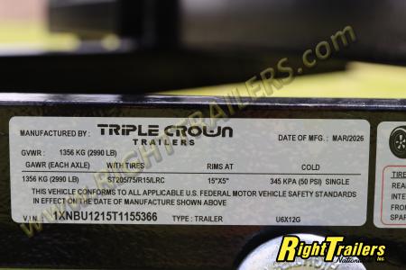 New 2026 6X12 Triple Crown Utility Trailer