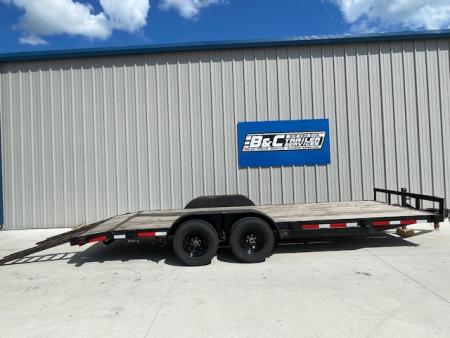 Used 2022 LONGHORN 83X20 CAR HAULER, WOOD FLOOR, (2) TANDEM 5200lb AXLES