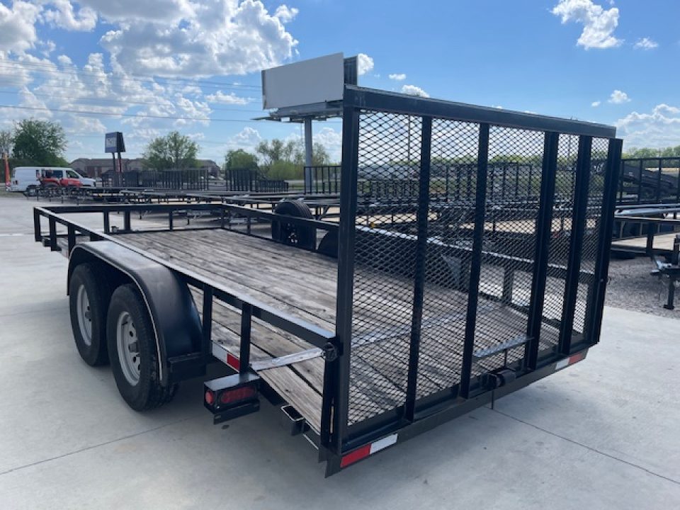 Used 2021 SEVERE BRAND 83X16 ANGLE TOP UTILITY W/4' GATE, 2' DOVE (2) 3500lb AXLES