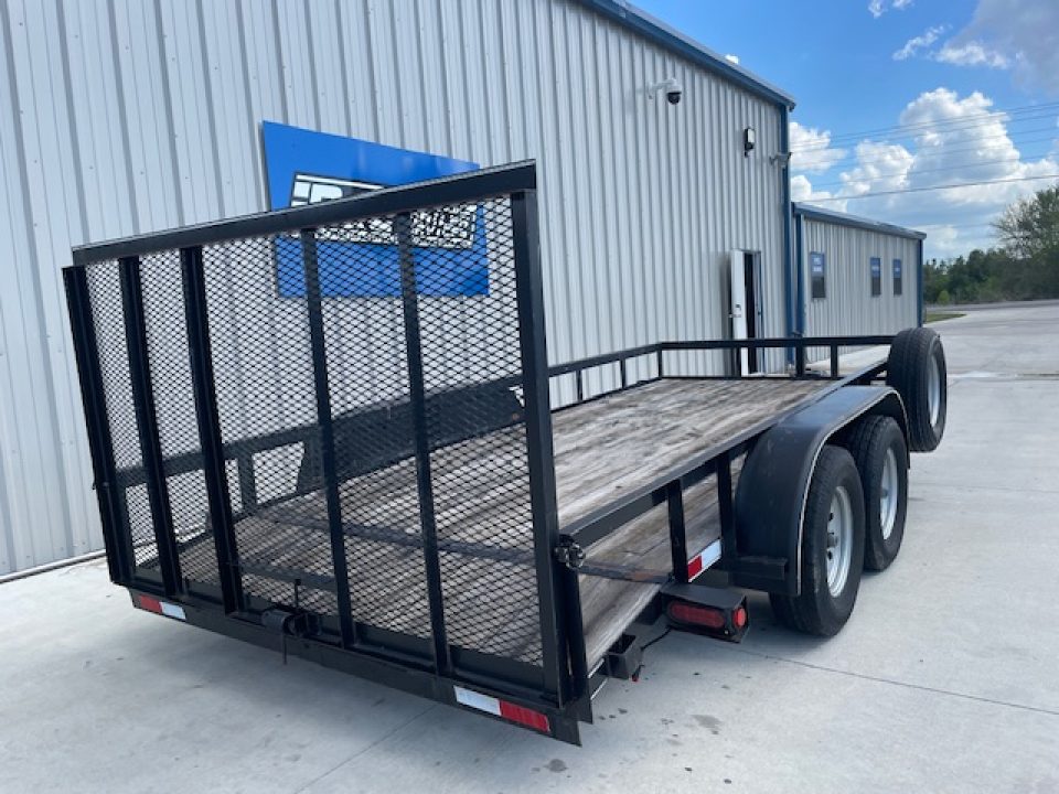 Used 2021 SEVERE BRAND 83X16 ANGLE TOP UTILITY W/4' GATE, 2' DOVE (2) 3500lb AXLES