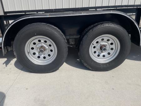 Used 2021 SEVERE BRAND 83X16 ANGLE TOP UTILITY W/4' GATE, 2' DOVE (2) 3500lb AXLES