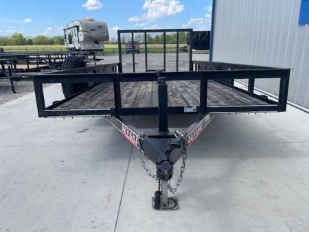 Used 2021 SEVERE BRAND 83X16 ANGLE TOP UTILITY W/4' GATE, 2' DOVE (2) 3500lb AXLES