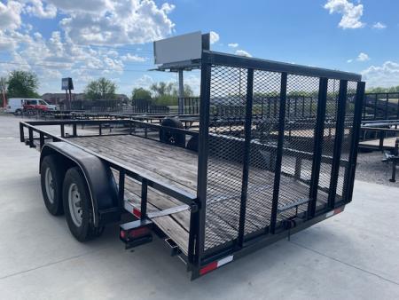 Used 2021 SEVERE BRAND 83X16 ANGLE TOP UTILITY W/4' GATE, 2' DOVE (2) 3500lb AXLES
