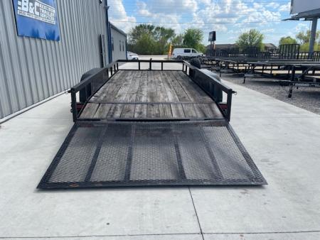 Used 2021 SEVERE BRAND 83X16 ANGLE TOP UTILITY W/4' GATE, 2' DOVE (2) 3500lb AXLES
