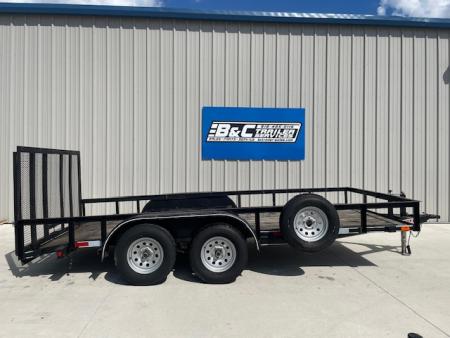 Used 2021 SEVERE BRAND 83X16 ANGLE TOP UTILITY W/4' GATE, 2' DOVE (2) 3500lb AXLES