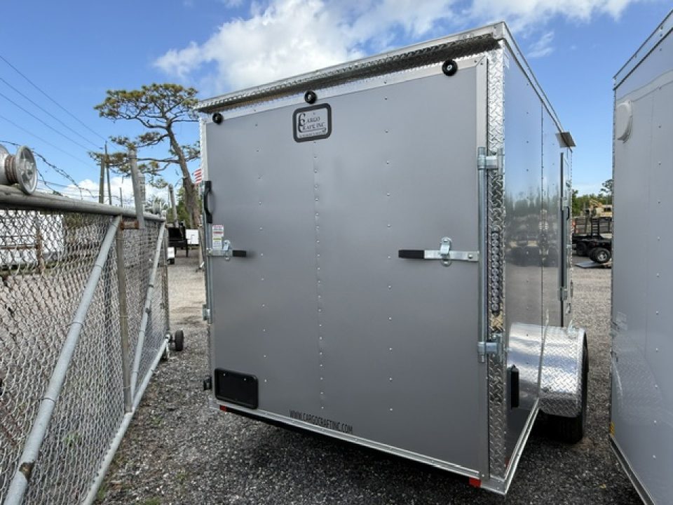 New 2026 Cargo Craft 6 X 12 Enclosed Silver Trailer with Side Door Drip Edge