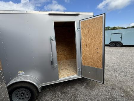 New 2026 Cargo Craft 6 X 12 Enclosed Silver Trailer with Side Door Drip Edge
