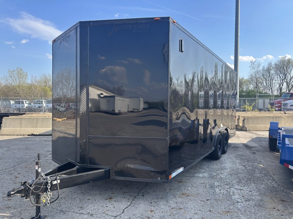 Used 2025 Homesteader Trailer 8 FT 6 IN X 20 FT ENCLOSED CAR HAULER 6 FT 6 IN INTERIOR RAMP DOOR WITH BLACK OUT TRIM