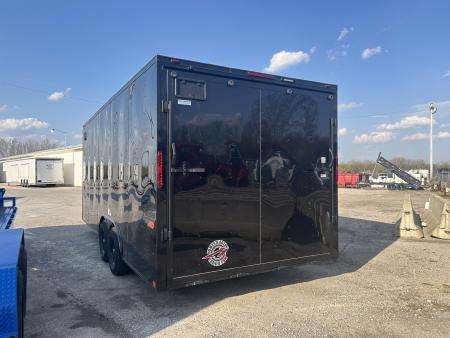 Used 2025 Homesteader Trailer 8 FT 6 IN X 20 FT ENCLOSED CAR HAULER 6 FT 6 IN INTERIOR RAMP DOOR WITH BLACK OUT TRIM