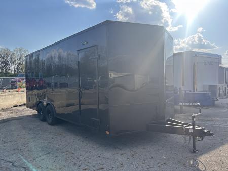 Used 2025 Homesteader Trailer 8 FT 6 IN X 20 FT ENCLOSED CAR HAULER 6 FT 6 IN INTERIOR RAMP DOOR WITH BLACK OUT TRIM