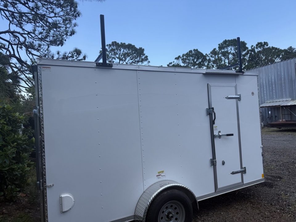 New 2026 Cargo Craft 6 X 12 Enclosed White Trailer with Side Door Drip Edge & Ladder Rack Cargo / Enclosed Trailer
