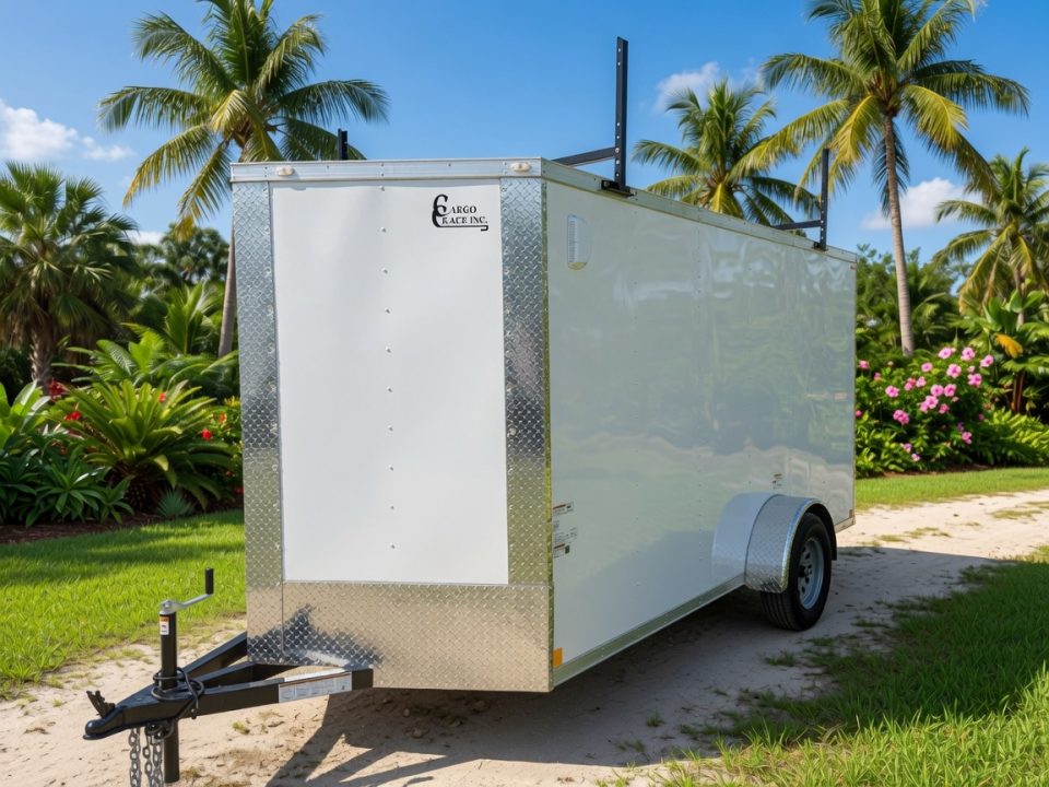 New 2026 Cargo Craft 6 X 12 Enclosed White Trailer with Side Door Drip Edge & Ladder Rack Cargo / Enclosed Trailer
